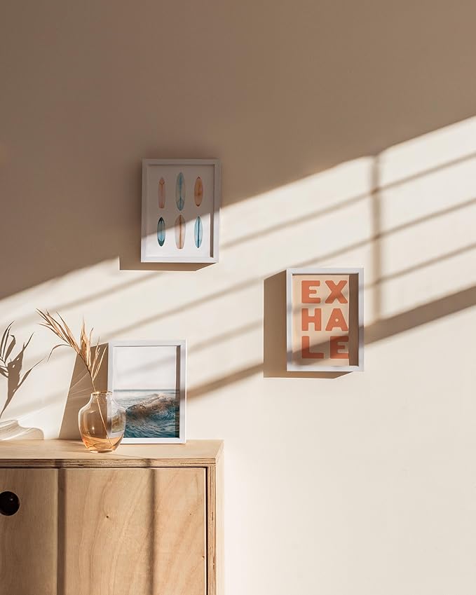 HAUS AND HUES 5x7 White Metal Picture Frames - Photo Frames 5X7 - Features Premium Aluminum, Vertical Hanging, Easel Back for Tabletop, Home, Office (5x7 in, White, Set of 3)-Ruum Studio Home