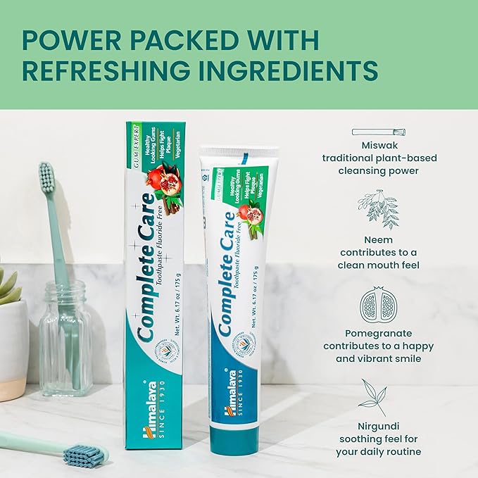 Himalaya Complete Care Toothpaste, Fluoride Free to Reduce Plaque and Brighten Teeth, 6.17 Oz-Ruum Studio Home