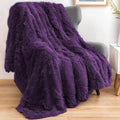 GONAAP Fuzzy Faux Fur Throw Blanket Purple Super Soft Cozy Plush Fuzzy Shaggy Blanket for Couch Sofa Bed (Purple, Throw(50"x60"))-Ruum Studio Home