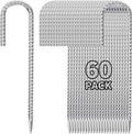 12 Inch Ground Stakes Heavy Duty J Hook 60-Pack Metal Spikes Galvanized Ground Hooks Anchors Rebar Ground Stakes for Fence Tent Gazbo Bounce House and Outdoor Decorations Inflatables-Ruum Studio Home