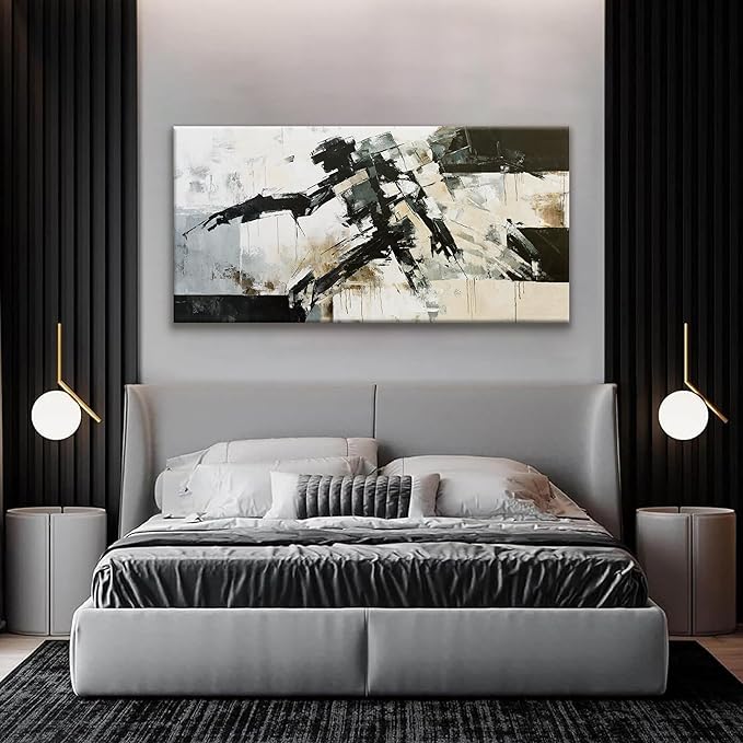 TAIJXAGSG Modern Wall Art Minimalist Abstract Wall Art Prints Painting Cool Robot Black White Canvas Art Wall Decor Picture For Bedroom Office Living Room Home Wall Decor 24"X48"-Ruum Studio Home