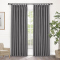 Macochico 100% Blackout Pinch Pleated Linen Curtains Thermal Window Treatments Sound Reducing Curtains for Bedroom Living Room Gray Farmhouse Burlap Drapes with Tieback 52”Wx63”L 1 Panel-Ruum Studio Home