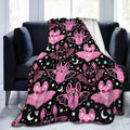 Pink Bat Throw Blanket Soft Fleece Blanket Men Women Gift for Kids Boys Girls for Party Couch Sofa Bed Deco Blankets 60"x50"-Ruum Studio Home