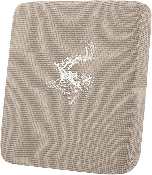 hyha Waterproof Couch Cushion Covers for Pets, Non Slip Sofa Seat Cover for Dogs Washable, Soft Thick Stretch Jacquard Fabric, Sofa Slipcovers with Elastic Bottom (1 Piece for Backrest M, Taupe)-Ruum Studio Home