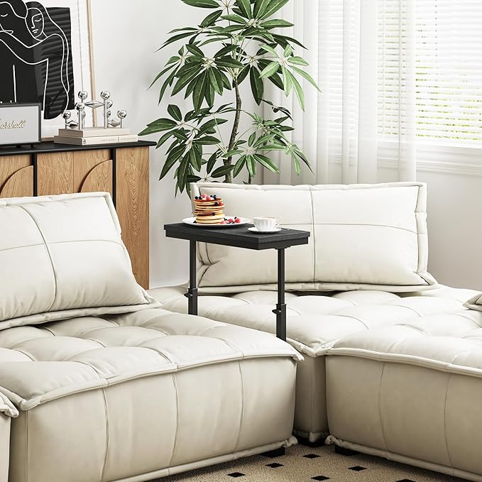 TUTOTAK End Table, Side Table, Tall Couch Table, Sofa Table, Living Room, Bedroom, Black TB01BK0832-Ruum Studio Home