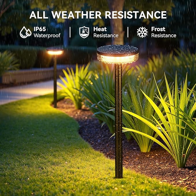 LETMY Solar Pathway Lights Outdoor, 6 Pack 2X Brighter Solar Lights Outdoor Waterproof, Taller Pathway Light with Larger Panel, Auto On/Off Up to 12Hrs Driveway Light for Yard Outside Patio Path Lawn-Ruum Studio Home