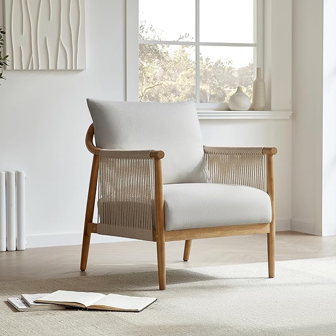 CHITA Braid Armchair, Modern Accent Chair for Living Room, Light Grey-Ruum Studio Home