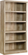 Sauder 5 Tier Book Shelf Wooden Bookcase Multipurpose Bookshelf for Home Office, Living Room, in Lintel Oak-Ruum Studio Home