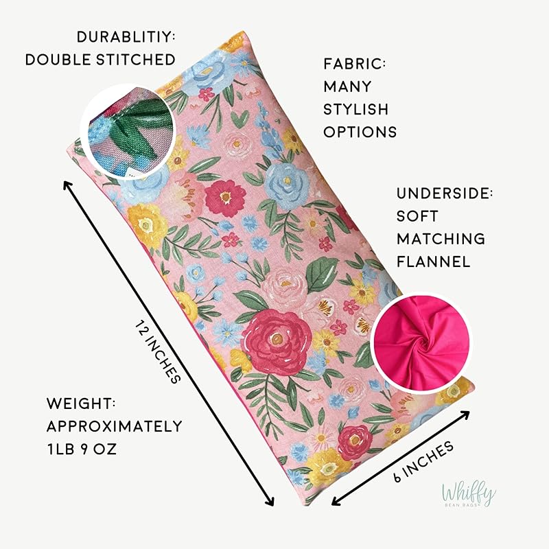 Large Microwave Heating Pad with Flax Seed, Scented or Unscented, Good For Back Pain or Cramps, Moist Heat Therapy or Ice Pack, Microwavable Bean Bag, 6" x 12" (Black Floral, Lavender)-Ruum Studio Home