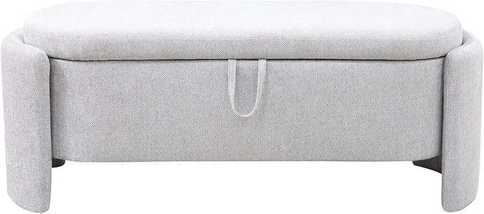 Ottoman Rectangular Storage Ottoman Bench, Footrest Stool Footstool with Lid for Living Room, Bedroom, Entryway, Brown, 47"x17"x18"-Ruum Studio Home