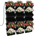 Self-Watering Wall-Mounted Planter, Vertical Garden Planter Set with 18 Pots, Stackable Plant Grow Pots with Electronic Timer for Growing Veggies, Fruits, Herbs, Flowers.-Ruum Studio Home