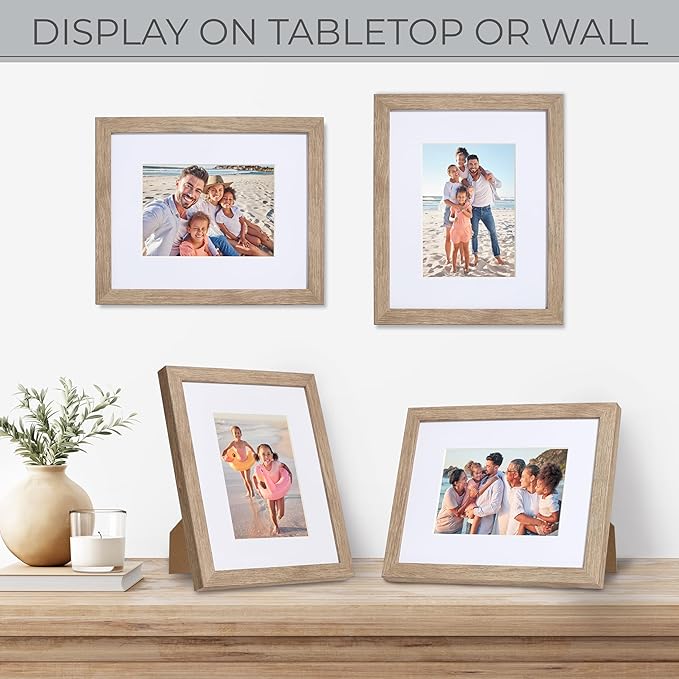 Sheffield Home 4 Piece Gallery Wall Frame Set, 8x10 Inch, Light Natural-Ruum Studio Home