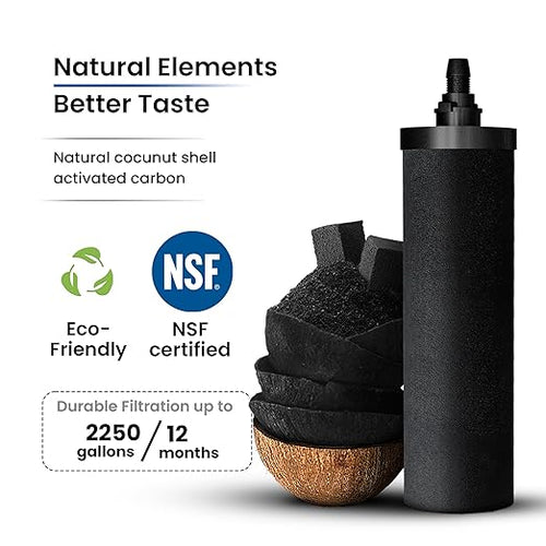 0.26 Gallon 304 Grade Stainless Steel Gravity Water Filter with 1 NSF Certified Smart Carbon Filter, Enjoy Potable Water While Camping, RVing, Off-Grid, Emergencies, Every Day at Home-Ruum Studio Home