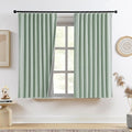 RAIN CITY Light Green Linen Blackout Curtains 63 Inch Long for Living Room,2 Panels Pinch Pleated Drape with Hooks Back Tab Boho Decor, Textured Full Black Out Curtains for Bedroom 50 x 63-Ruum Studio Home