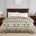 CASAAGUSTO Boho Sherpa Throw Blanket, Aztec King Size Blanket, Ultra Soft, Warm, Cozy, Plush, Thick Fleece Bohemian Throw Blanket for Couch, Bed, Sofa (Khaki 108 * 90 Inch)-Ruum Studio Home
