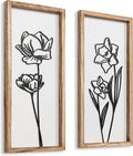 3D Black and White Wall Art (Set of 2) Lightweight, Wooden Ready-to-Hang Framed Floral Wall Art for Bathroom, Bedroom, Living Room or Office – Boho Botanical Farmhouse Decor – Gift-Boxed-Ruum Studio Home