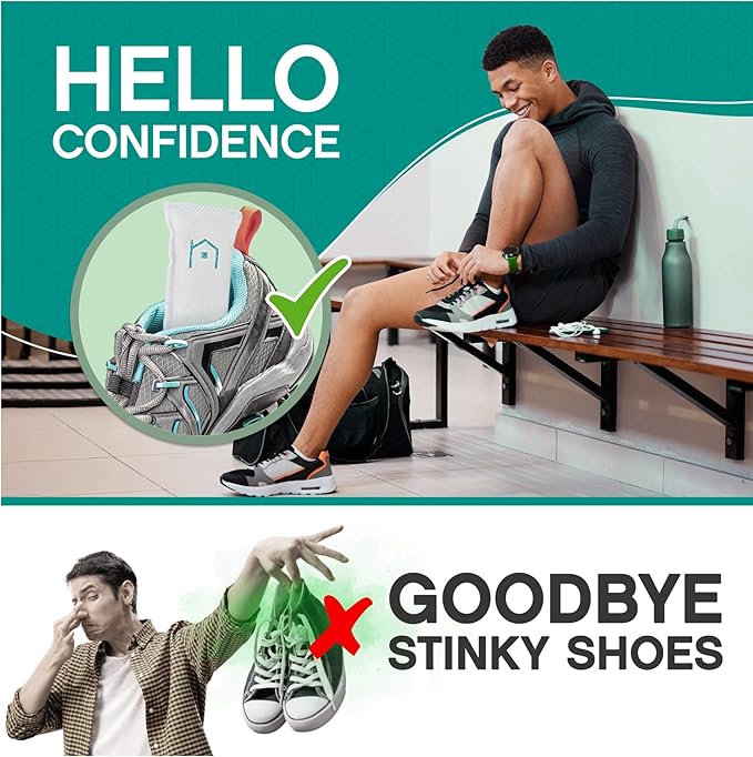 Shoe Deodorizer with Zeolites 2-Pack - Odor Eliminator, Air Freshener, Smell Absorber, Sneakers, Gym Bags, Soccer Cleats, Closets, Pet Area, Reusable - Shoe Deodorant-Ruum Studio Home