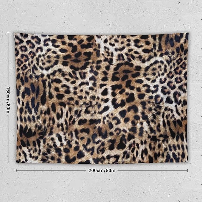 HZOHNAGO Leopard Print Tapestry Nature Wildlife Vintage Cheetah Fur Spot Animal Skin Wild Animals Spots Printed Wall Tapestry Painting Wall Hanging for Bedroom Living Room Dorm 80" W x 60" H-Ruum Studio Home