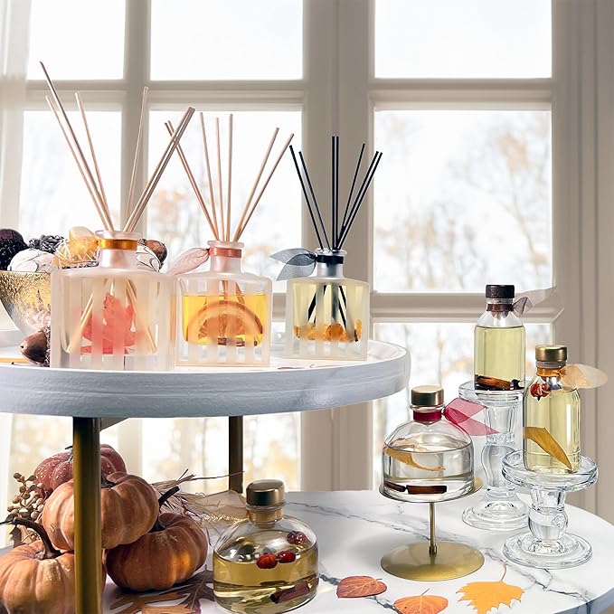 LOVSPA Reed Diffuser Set, Heirloom Pumpkim Scented Oil Diffuser with Sticks, Home Fragrance Accessories for Bathroom Shelf Decor, Aroma Diffusers for Home or Office Fall Decor, USA Made-Ruum Studio Home