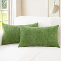CaliTime Throw Pillow Covers Decorative 16 X 26 Inches Pack of 2 Cozy Chenille Cushion Cases for Couch Sofa Bed Living Room Home Forest Green-Ruum Studio Home