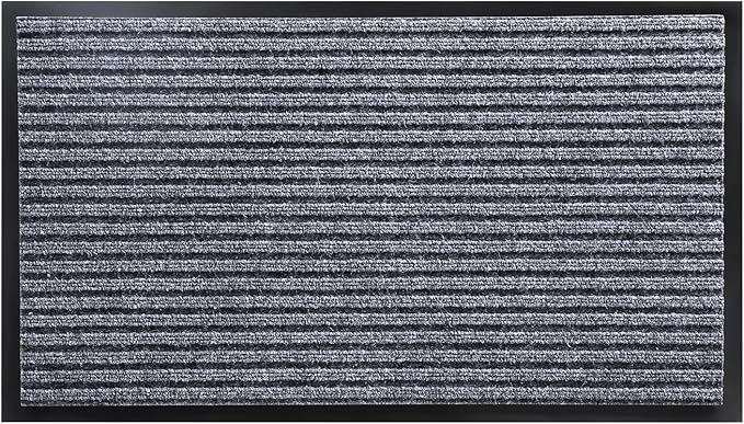 Yimobra Front Door Mat Outdoor Indoor Entrance, 100% Waterproof All-Season All Weather Doormat, Welcome Matt Outside Entry, Non Slip, Low Profile, Heavy Duty Patio Porch Floor Mat,29.5 x 17,Gray White-Ruum Studio Home