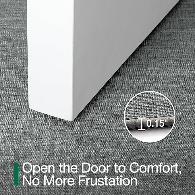 LUMI Ultra Thin Door Mat for Entryway,36"x59" Low Profile Non Slip Rubber Backing Indoor Doormat, Easy Clean Welcome Entrance Mat for Inside House, Patio, Greenish Grey-Ruum Studio Home