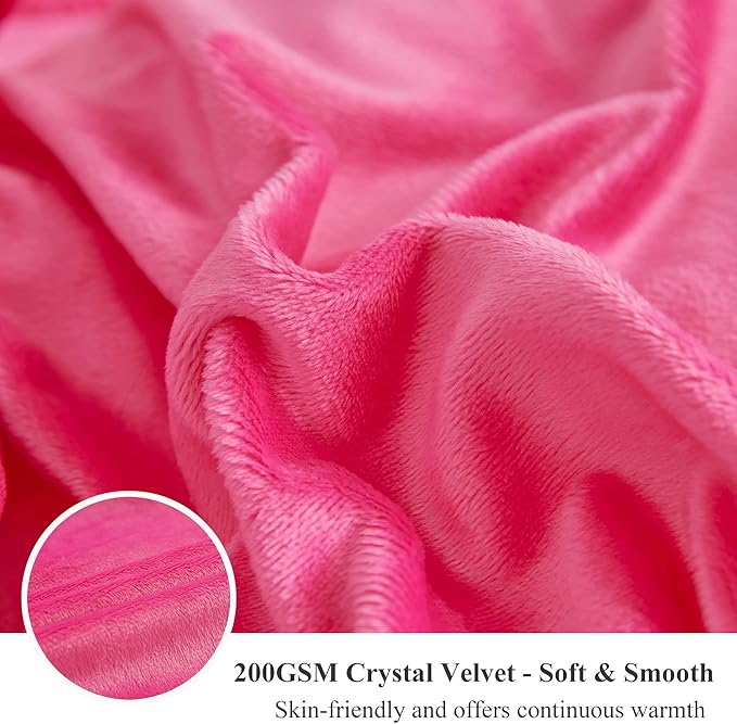 XeGe Luxury Faux Fur Blanket, Hot Pink Soft Big Fluffy Throw, Shaggy Plush Decorative Couch Throw, Cute Furry Fuzzy Bed Blanket for Bedroom Living Room, Hot Pink, 60x90-Ruum Studio Home