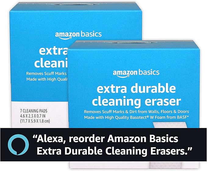 Amazon Basics Extra Durable Eraser, Cleaning Sponges, Removes Scruff Marks and Dirt from Any Surface (2 Packs of 7)-Ruum Studio Home