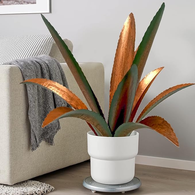 DIY Metal Agave Plant Art Yard Tequila Art Sculpture, Tequila Rustic Garden Sculpture Statue Outdoor Decor,Agave Metal Plants for Yard, Garden Lawn Ornaments (9 Leaves -Green)-Ruum Studio Home