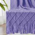 inhand Knitted Throw Blanket for Couch and Bed, Soft Living Room Home Decor Knitted Blanket with Tassel, Outdoor Lightweight Breathable Summer Blanket, Farmhouse Warm Woven Decorative, 50"x60"-Ruum Studio Home