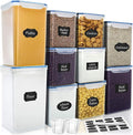 VERONES Large Tall Airtight Food Storage Containers, 10 PACK Plastic Airtight Kitchen & Pantry Organization, Ideal for Flour & Sugar Plastic Canisters with Labels-Ruum Studio Home