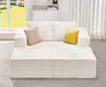 Hobestluk Modular Sectional Sofa Memory Foam Couch Sofa Bed Loveseat with Chaises Cloud Couch with Removable Cover Large Sectional Couches for Living Room (Strip White, Sofa Bed)-Ruum Studio Home