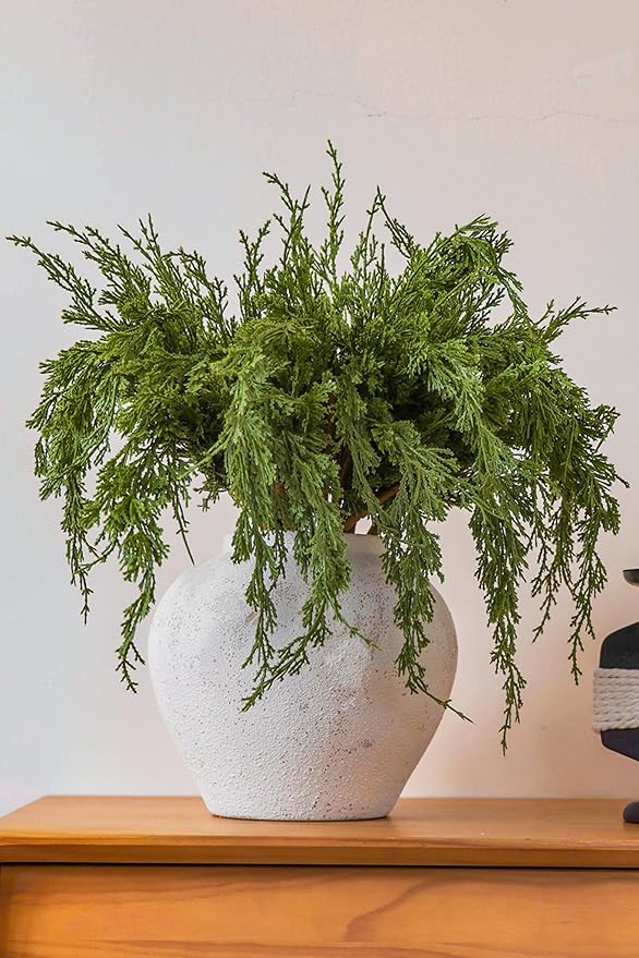 MISSPIN 12 Pcs 22.3 Inches Artificial Christmas Cypress Branches, DIY Crafts Faux Branches for Xmas Indoor Outdoor Home Decor-Ruum Studio Home