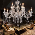 LIUMANG Modern Elegant 12 Lights K9 Crystal Glass Chandelier Pendant Ceiling Lighting European Style for Dining Living Room Bedroom Transparent,12 E12 Bulbs Required-Ruum Studio Home