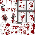 Halloween Window-Clings-Decorations Bloody-Handprint-Footprint Stickers, Scary Halloween Party Indoor/Outdoor Decoration, for Windows, Car - 12 Sheets-Ruum Studio Home
