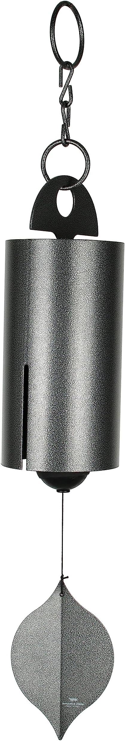 Woodstock Chimes Heroic Windbell Wind Chime for Outside 40" Large Silver,Deep Tone Sound, Outdoor Decor for Patio, Porch, Garden HWLAS-Ruum Studio Home