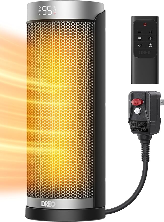 Dreo Space Heater for Bathroom and Indoor, 70°Oscillating, 5 Modes, Remote for Home Bedroom, 12H Timer, with ALCI Safety Plug-Ruum Studio Home