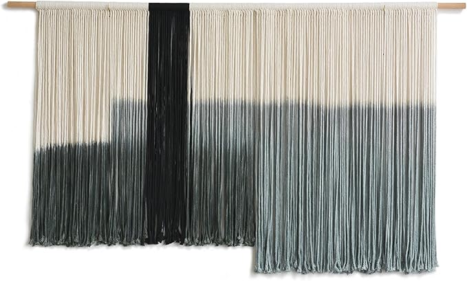 Macrame Wall Hanging Large Dip Dye Tapestry Fiber Wall Art Boho Living Room Bedroom Macrame Wall Decor 59''Wx35''L-Ruum Studio Home