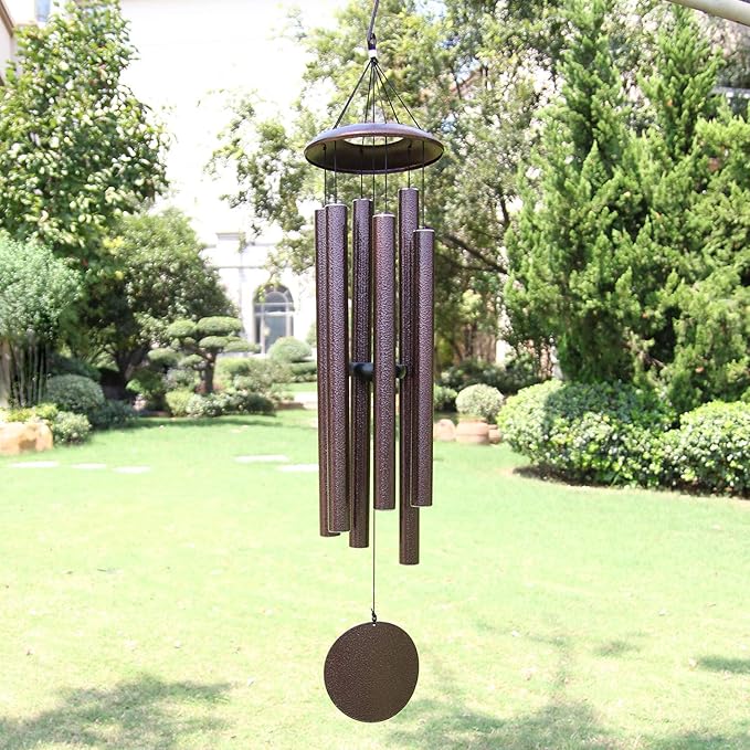 ASTARIN Outdoor Wind Chimes, 45 in Memorial Chimes with 6 Heavy Tubes, Large Deep Tone for Garden Hanging Decor, Sympathy Gifts. Bronze-Ruum Studio Home