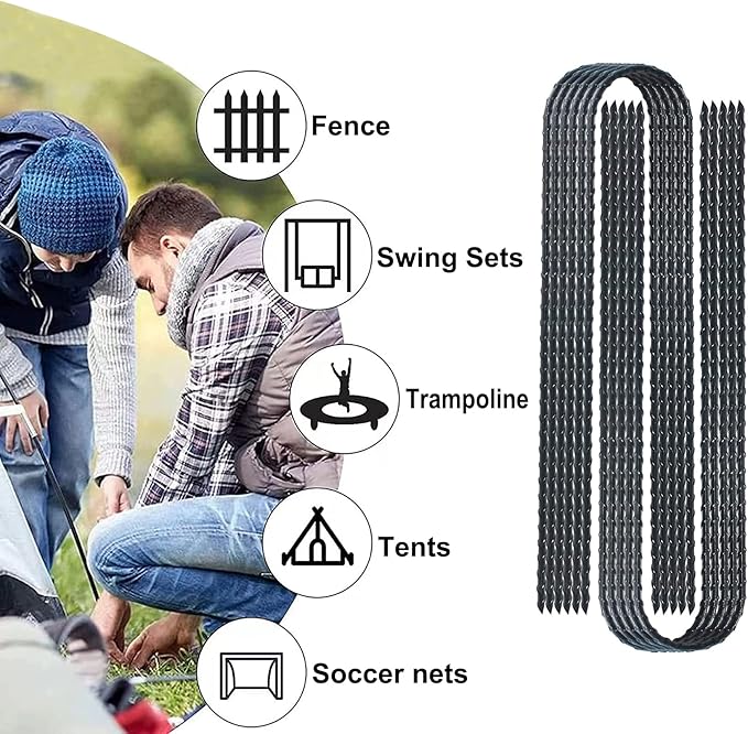 DTANX 12 Pack 12 Inch Rebar Stakes Heavy Duty Trampoline Anchors, Garden Stakes Tent Stakes Steel Ground Anchors, Black-Ruum Studio Home