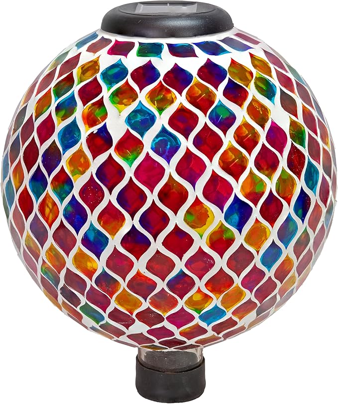 Sunnydaze 10-Inch Solar Gazing Ball for Garden - Glass Outdoor Gazing Globe - Summer Trellis - Set of 2-Ruum Studio Home