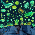 Ocean Fish Wall Decals Glow in The Dark, Removable Sea Turtle Wall Stickers, Luminous Wall Decor for Nursery Playroom Bedroom, Birthday Christmas Gift Decoration-Ruum Studio Home