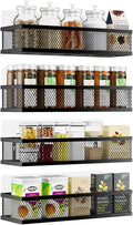 Spice Rack Wall Mount, 4 Pack Pantry Door Organizer & Hanging Storage Baskets Organizer Wall Mount, Large Capacity Metal Spice Shelf for Kitchen Cabinet, Pantry Doors, Bathroom, Shower, Home Decor-Ruum Studio Home