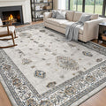 AMOAMI-Vintage Area Rug 5X7 Grey Rugs for Living Room-Soft Living Room Rug Non Slip Rugs for Bedroom Carpet Machine Washable Rug for Dining Room Bedside Office Room Decor-Ruum Studio Home