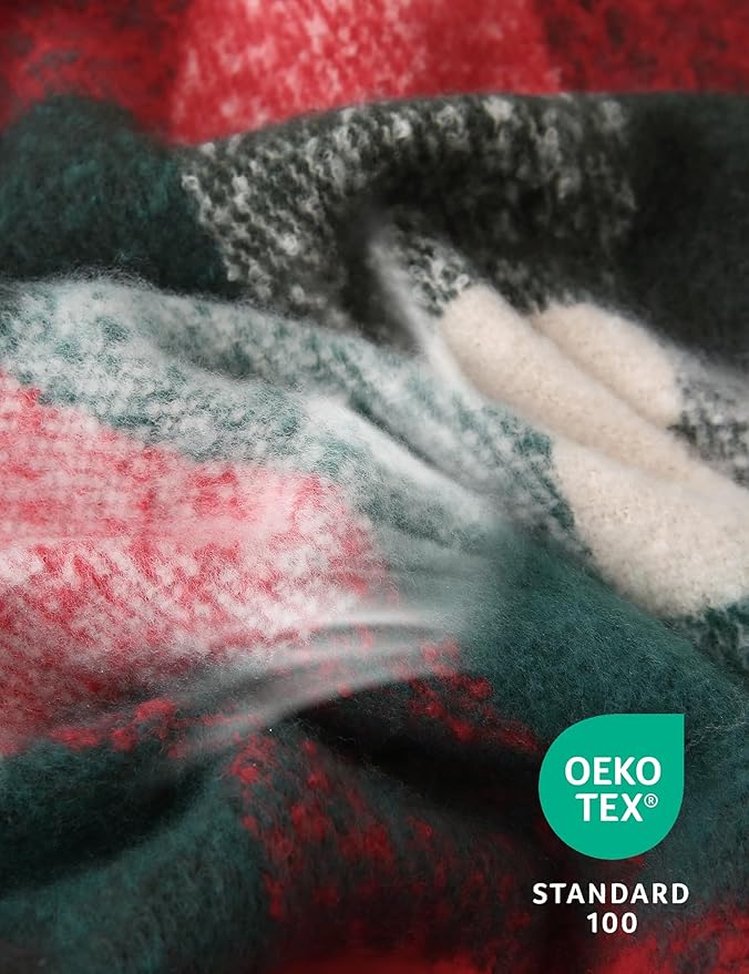 ZonLi Christmas Plaid Throw Blanket, Decorative Blankets-Ruum Studio Home