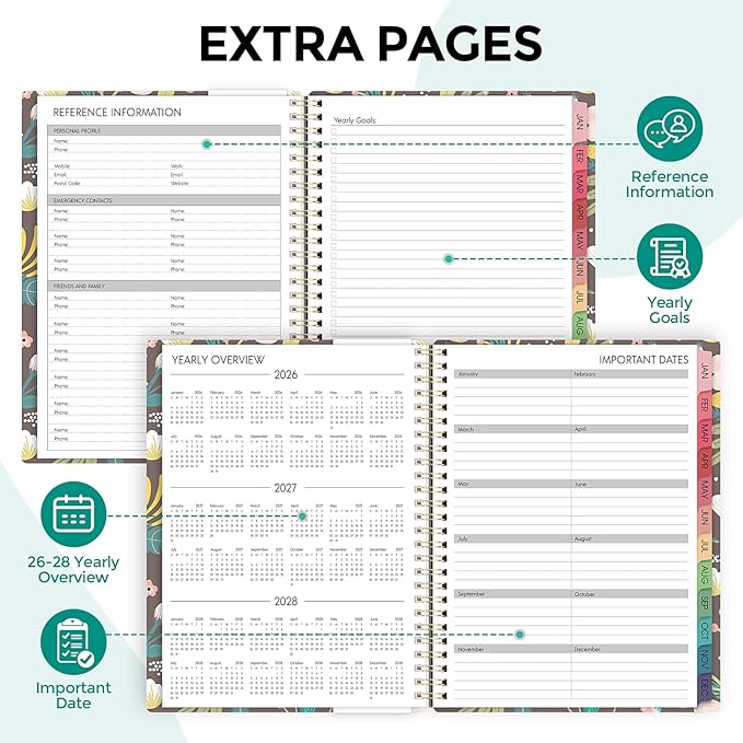Planner 2026, 8.5" x 11" Monthly & Weekly Planner with Tabs, JAN - DEC 2026, Goal Setting & Time Management Organizer for Professionals & Students-Ruum Studio Home