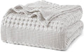 PHF 100% Cotton Waffle Weave Blanket King Size, Soft Lightweight Breathable Cozy Summer Blankets for Bed, Luxury Aesthetic Woven Bedding for Home Decor, 108"x90", Light Grey-Ruum Studio Home