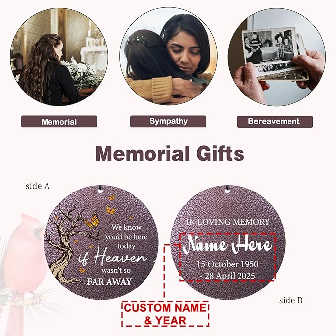 Cardinal Sympathy Wind Chimes Personalized, Windchimes in Memory of a Loved One/Mother, Sympathy Gifts Wind Chimes for Funeral Bereavement Condolences, Memorial Wind Chime-Ruum Studio Home