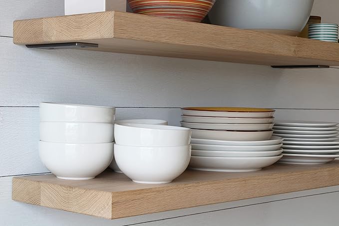 Urban Legacy Unfinished White Oak Deep Floating Shelves | Easy to Install Accent Modern Floating Shelves with Floating Shelf Brackets| Set of 2 (48" x 11" x 2")-Ruum Studio Home