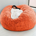 Big Huge Giant Bean Bag Chair for Adults, (No Filler) Bean Bag Chairs in Multiple Sizes and Colors Giant Foam-Filling Required- Machine Washable Covers, Double Stitched Seams (Orange,6FT)-Ruum Studio Home